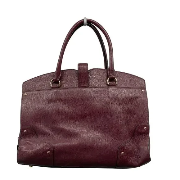 Coach Burgundy Pebbled Leather Mercer Satchel